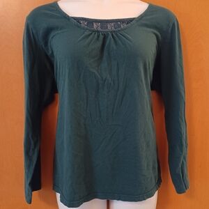 Forest Green Lace neck tee